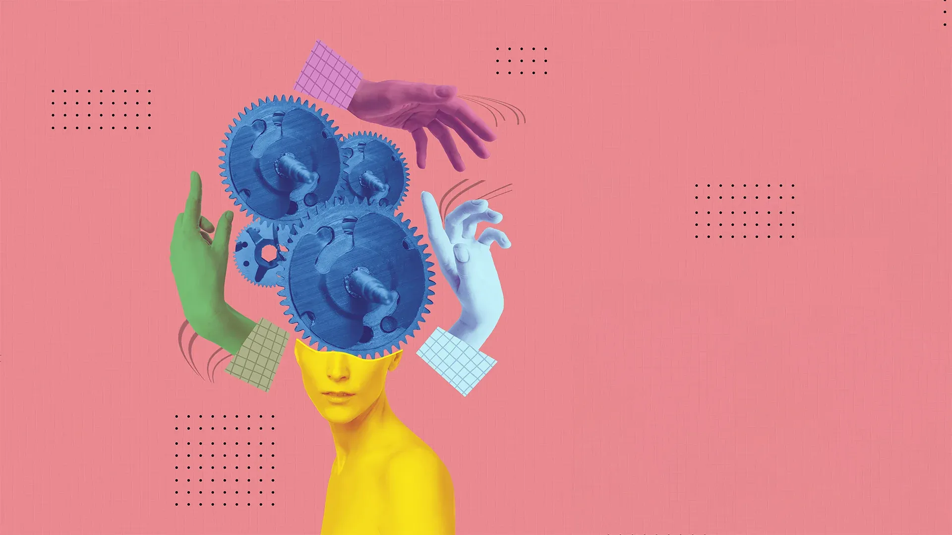 Conceptual mixed-media visual showing business systems transformation